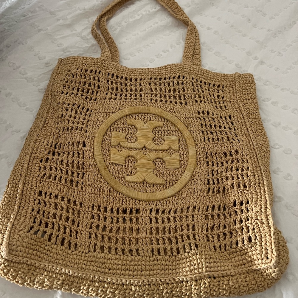 Tory Burch Ella Straw Tote. Only used a few times.